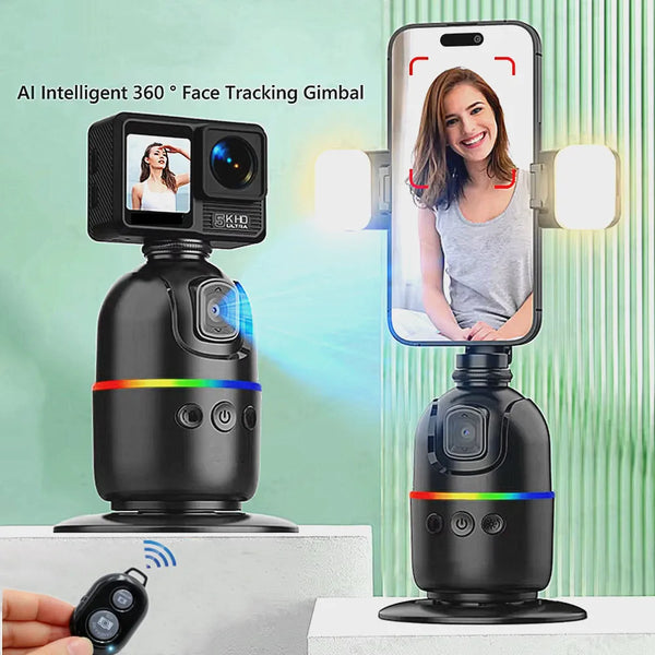 FANGTUOSI AI Smart Gimbal 360° Selfie Stick Auto Face Tracking Gimbal Rotation For Smartphone video Vlog Stabilizer Phone Holder